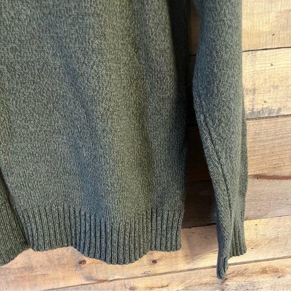 Oscar De La Renta Olive Green 1/4 Zip Sweater Size Medium - Picture 5 of 11